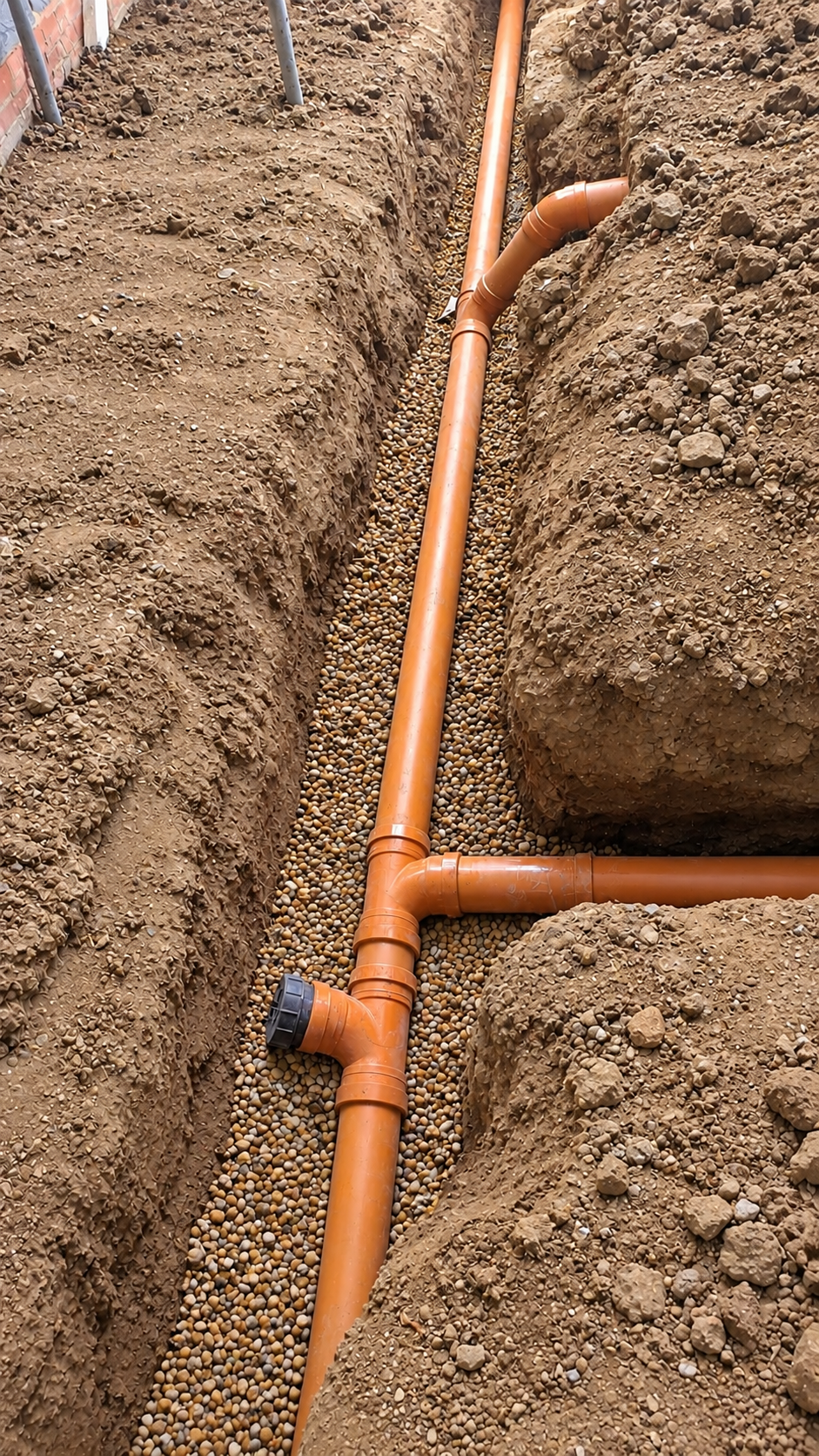 Underground drainage installation by Surrey Groundworks